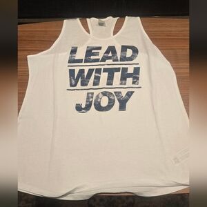 Zumba Fitness White Tank Top with Blue Text